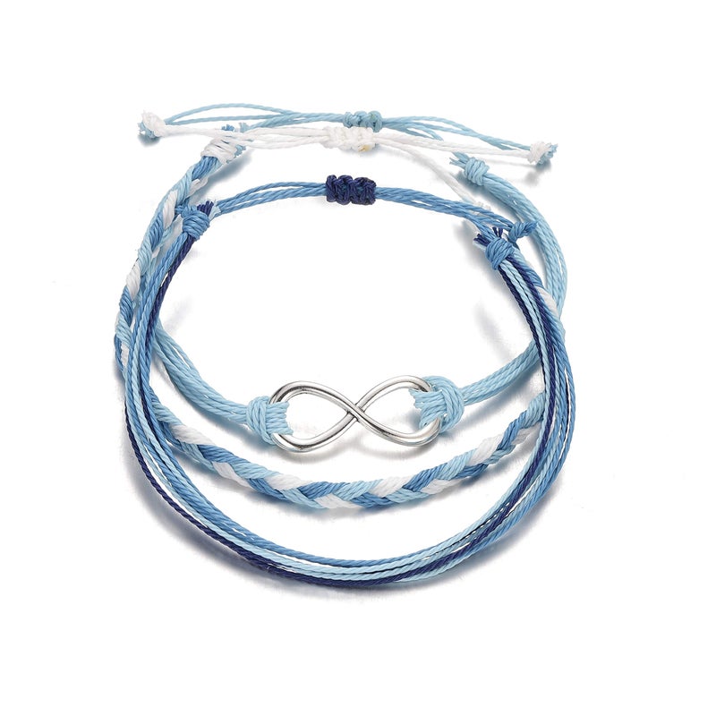 Softones VSCO String Wave Bracelets for Women Handmade Colorful Waterproof Adjustable Braided Beach Bracelet Set for Women - Image 3
